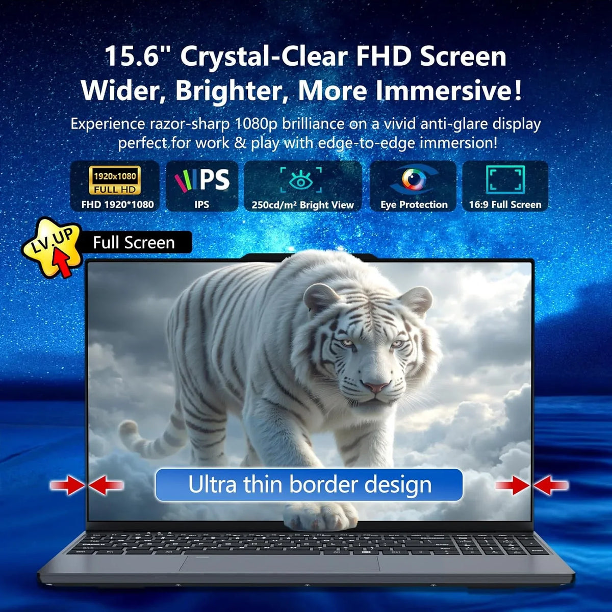15.6' Windows 11 Pro Laptops Intel Core I9-9900 16GB RAM 1TB SSD Office Gamer Study Notebook Computer PC