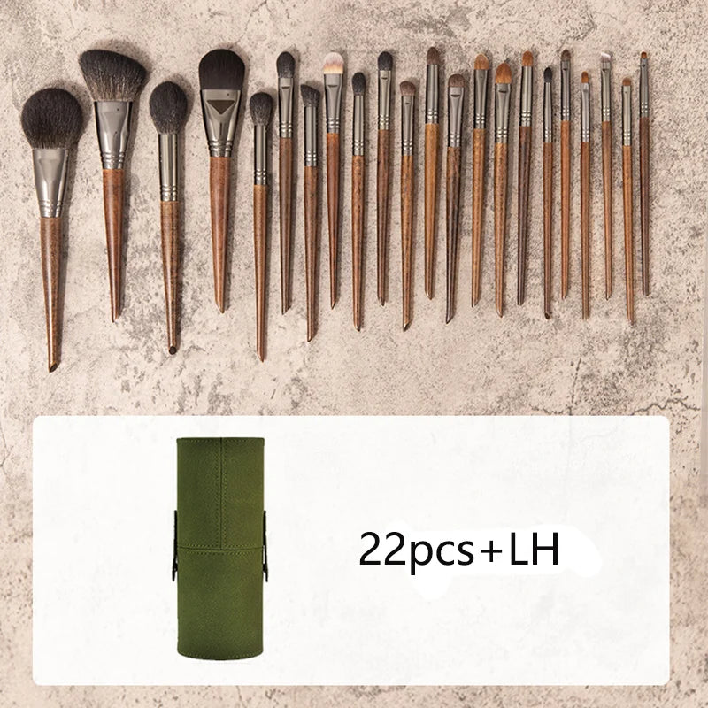 OVW Hot Sale Natural Goat Hair Makeup Brush Set  Goat Hair Eyeshadow Foundation Blush Brush for Professional And Personal Use