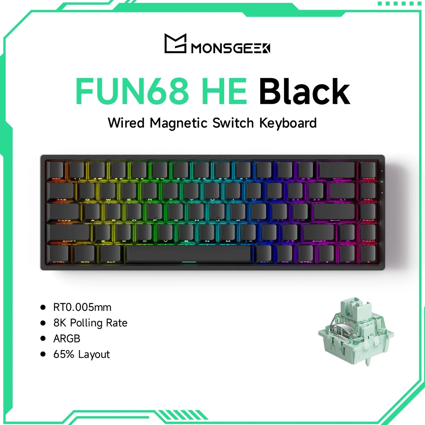 Akko MonsGeek FUN68 FUN60 PRO&MAX  HE Magnetic Keyboard 60% 65%Gaming Keyboards Rapid Trigger 8K Custom Keyboard Gamer Esports
