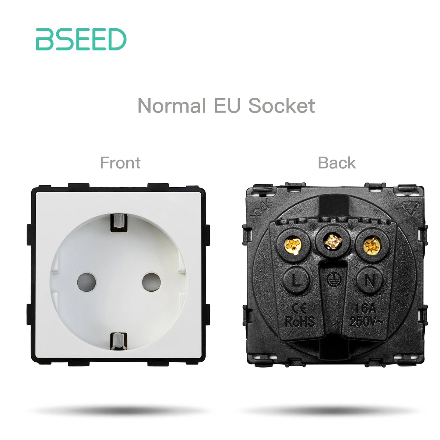 BSEED 1/2Gang Touch Light Dimmer Switch Function Base 1/2Way EU Socket Type-c USB Part Wall Glass Panels DIY Free Combination