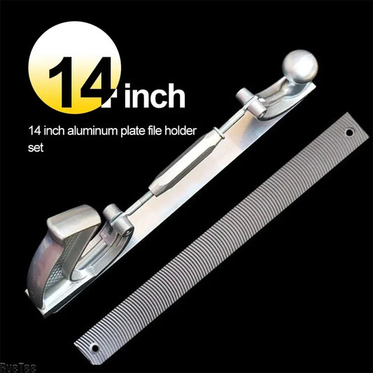 14" Adjustable Frame Polisher Metal Panel Polishing Curved Steel File Tools Dent Milled Tooth Files Holder Car Body Repair Kits
