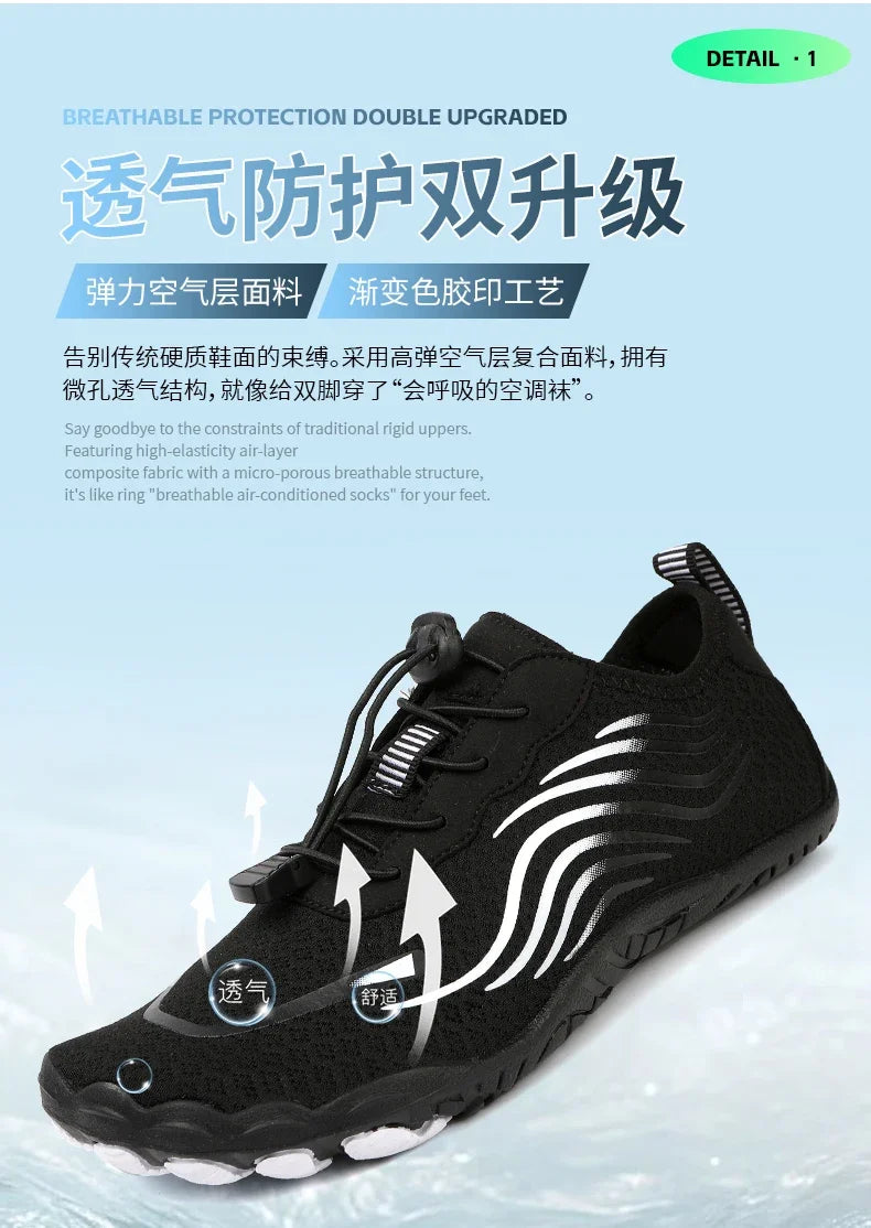 Aqua Shoes For Women Men Barefoot Water Shoes Anti-Slip Quick-Drying Outdoor Beach Upstream Wading Swimming Shoe Sneakers Unisex