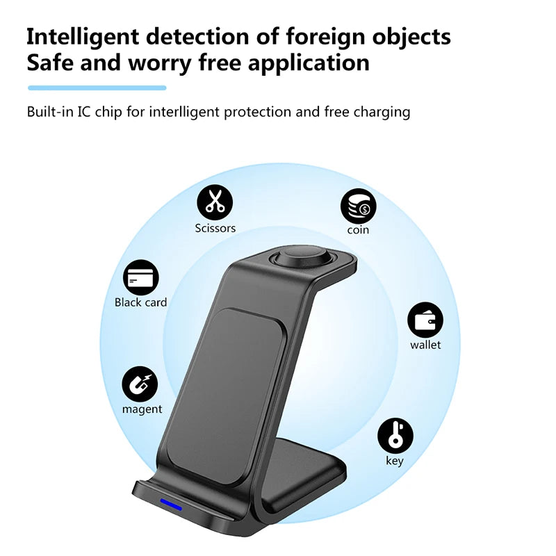 Multifunction Universal 3in1 Wireless Charger Magnetic Wireless Charger Stand Portable Station for iPhone Series for Airpods