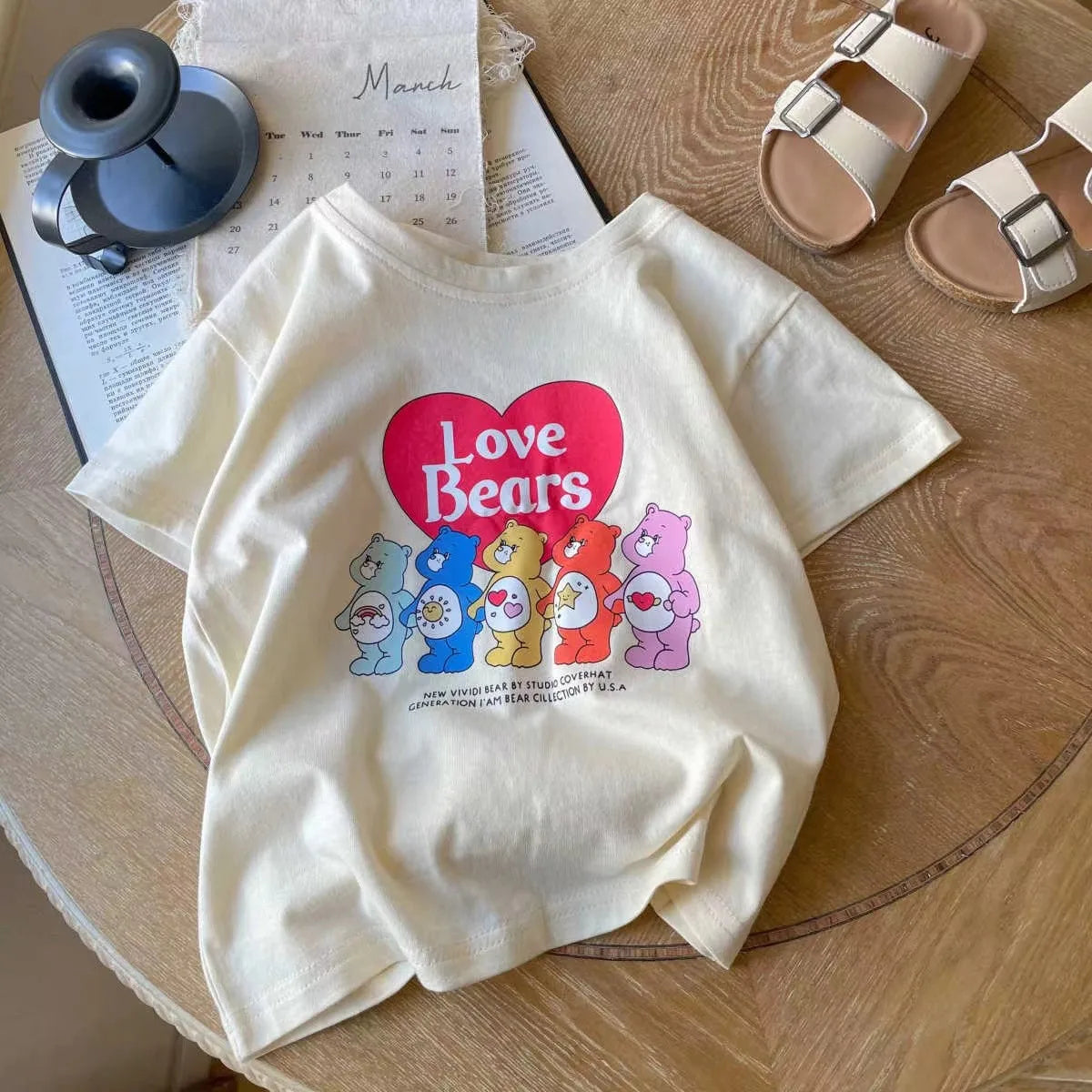 Summer New Cartoon Print Children's Short Sleeved Boys And Girls Loose Fashion T-shirt Round Neck Casual Pullover Tee