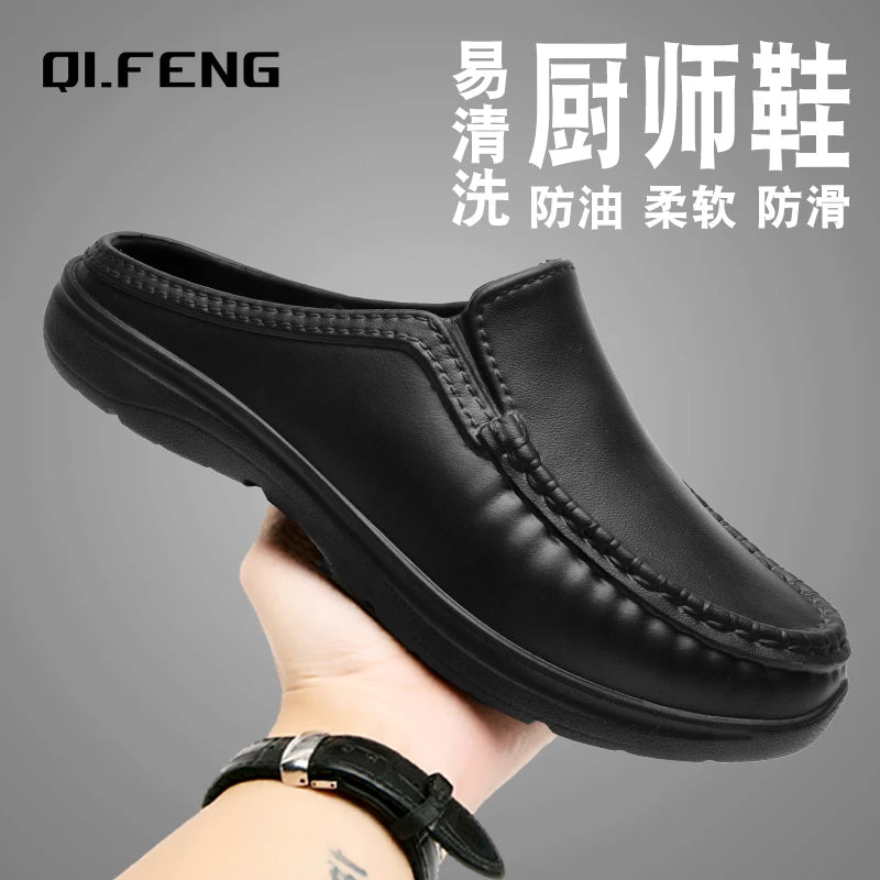 Large Slippers Men's Slip On Driving Shoes Anti slip Durable Chef Shoes Men's Casual Fashion Lightweight Footwear