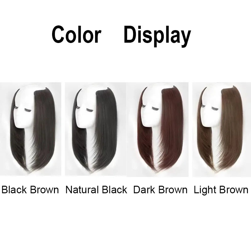 18Inch Synthetic V-shaped Layered Synthetic Long Straight Hair Extension Hairpiece Wig for Women