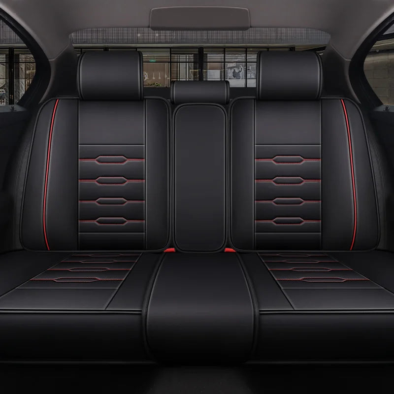 5- Seater Full Seat Universal Car Seat Cover, Breathable and Waterproof Faux Leather Automotive Seat Covers for Cars SUV Sedan