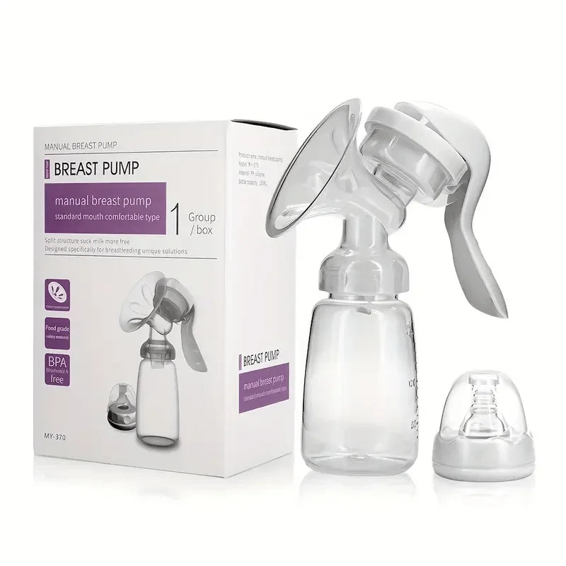 1PCS Painless & Portable Manual Breast Pump - High Suction, Chemical-Free Milk Collector for Postpartum Moms, Milking Machine