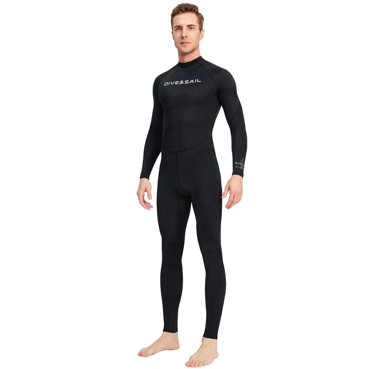 Summer Men's Long-sleeved One-piece Swimsuit Lightweight Breathable Beach Surfing Swimming Sunscreen Quick-drying Clothesdropshi