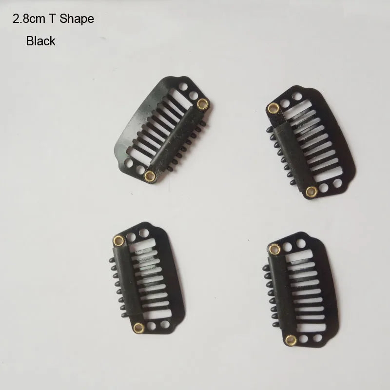 30pcs 2.3cm-3.6cm Hair Extension Clips Wig Clips For Human Hair Bangs Snap Hair Clips For Extensions Metal Comb For Closure