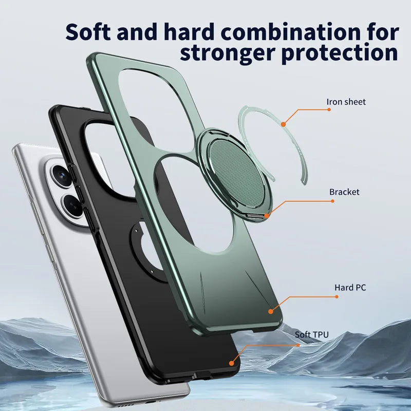 For Xiaomi Redmi Note 15 Pro Plus, 15 Pro 5G Magnetic Case ELVEV Anti-scratch Hard PC Bracket Suction Phone Cover