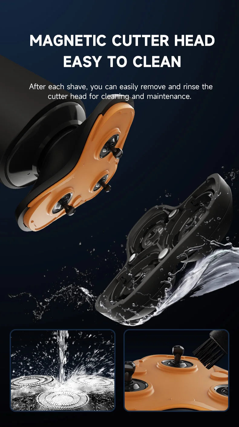 ENCHEN X8S-C Electric Shaver With 4 Replacement Heads Multi-Purpose Waterproof Type-C Rechargeable Portable Men Beard Trimmer