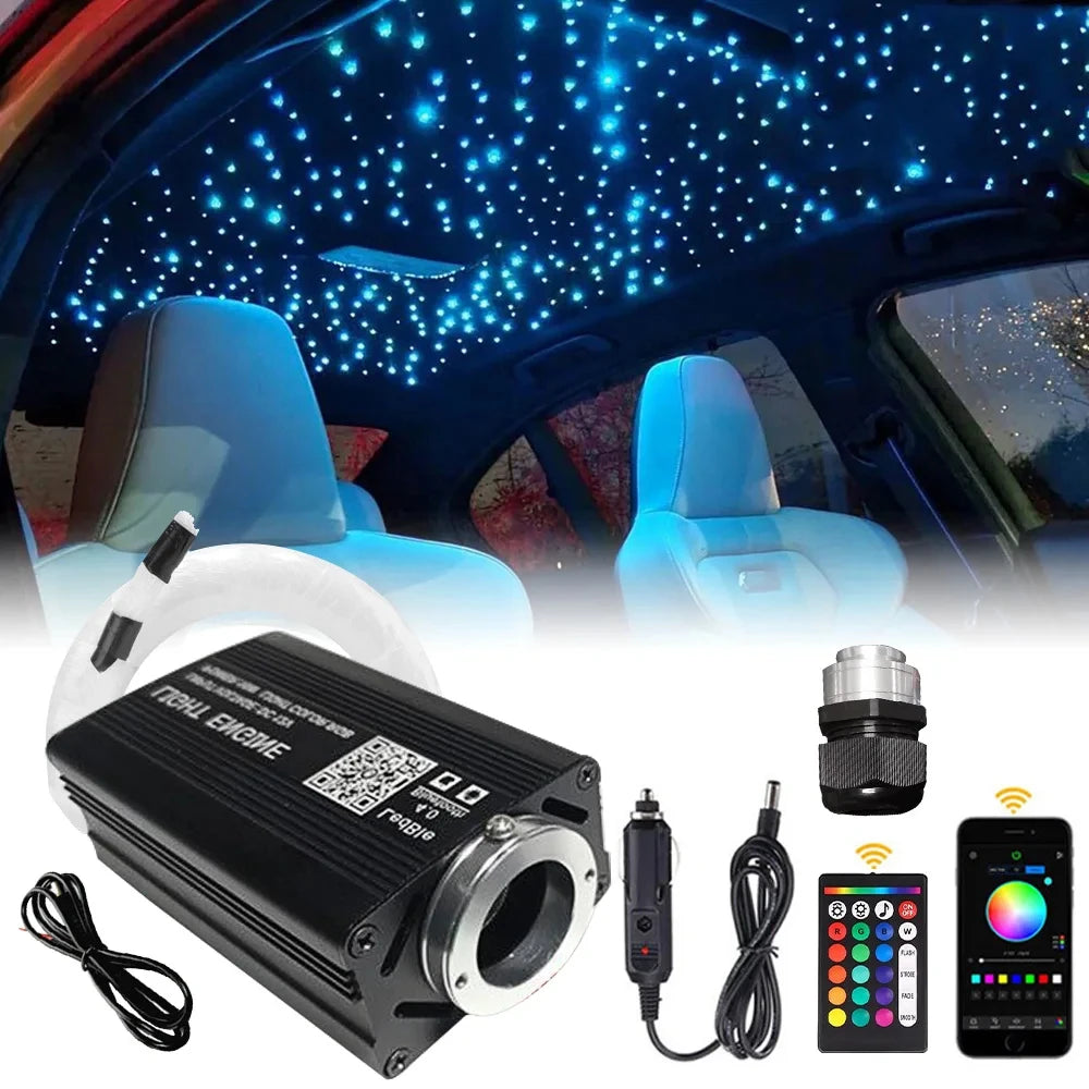 16W Twinkle Starry Sky Car Star Ceiling Light Fiber Optic Lights Led Star Roof Interior Atmosphere Car Home Decor Ambient Lights