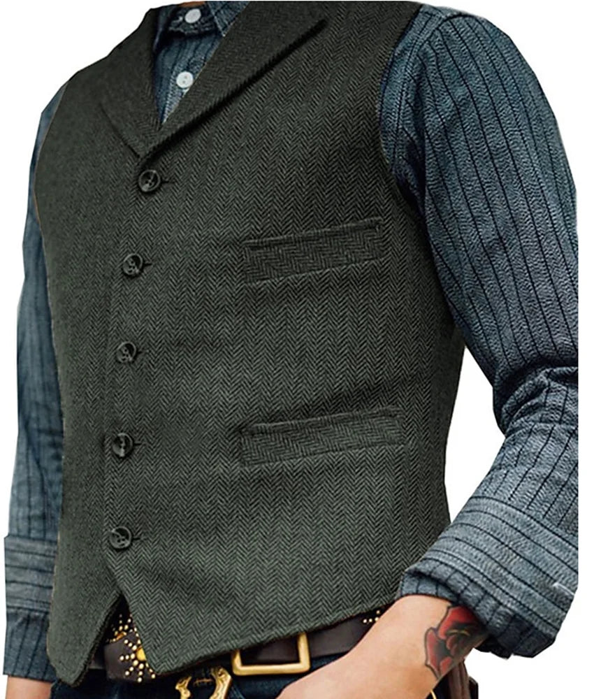 Men's Casual Sleeveless Vest, Slim Fit Waistcoat, Plus Size Outerwear, Trendy Summer Top