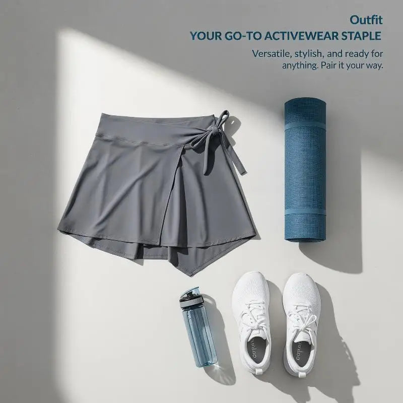 Women's Athletic Wrap Skirt, Quick Drying Breathable Anti-Exposure, Perfect For Golf Tennis Yoga Fitness