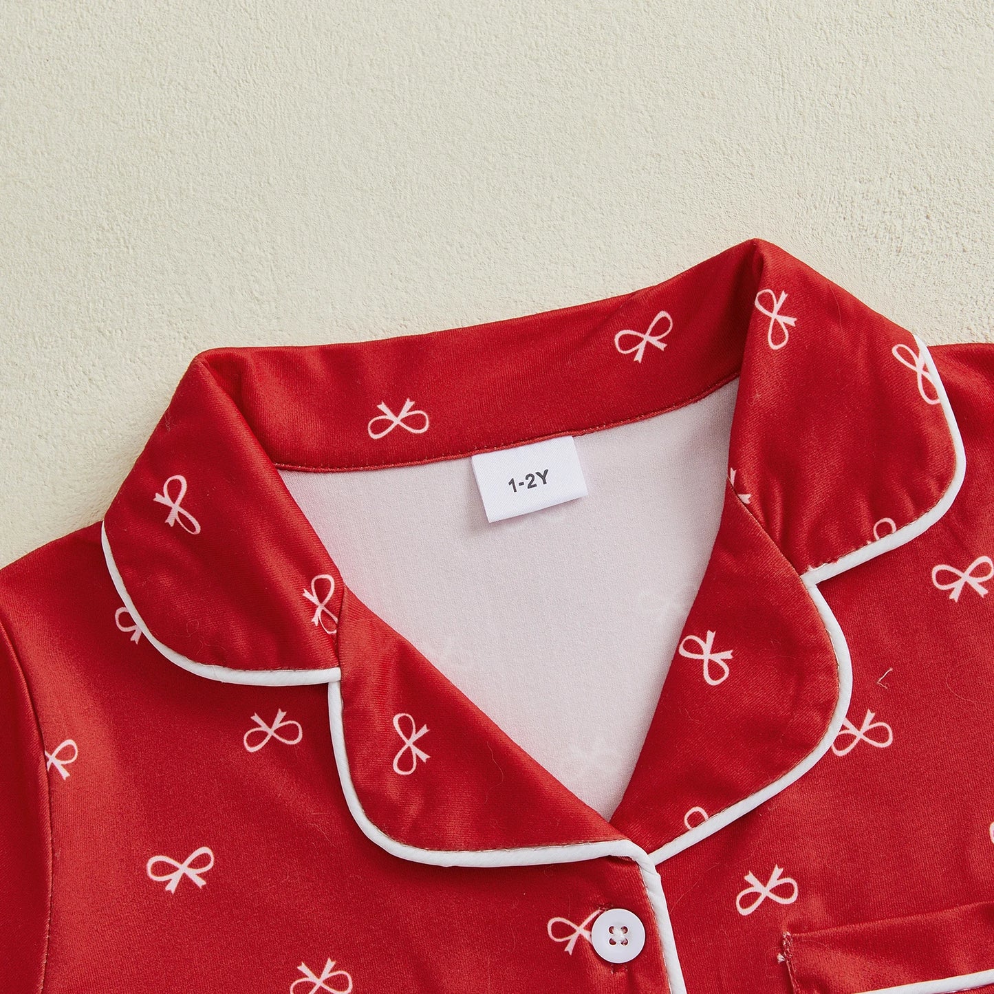 Summer Toddler Girls Loungewear Set Bow Print Short Sleeve Shirts Tops Elastic Waist Shorts Suit Infant Sleepwear Kids Pajamas