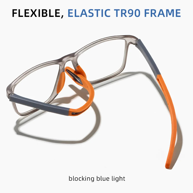 Fashion Color Blocking Photochromic Reading Glasses Men Women Sports Color Changing Rectangular Eyewear