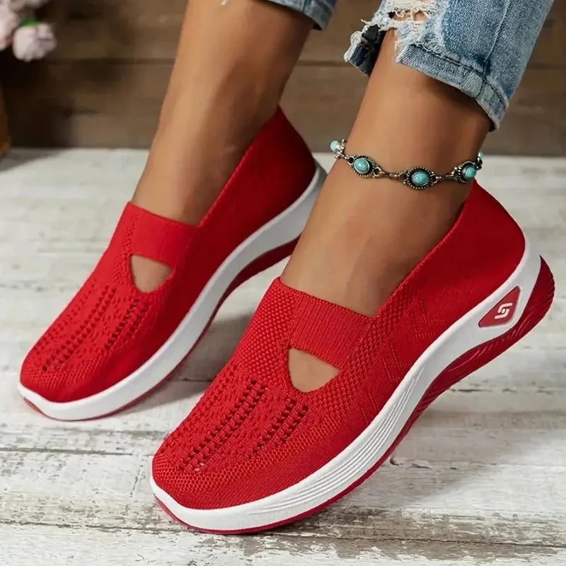 Women's Sneakers Breathable Slip on Walking Shoes Mesh Low Top Ladies Vulcanized shoes Soft Sole Lightweight Casual Shoes