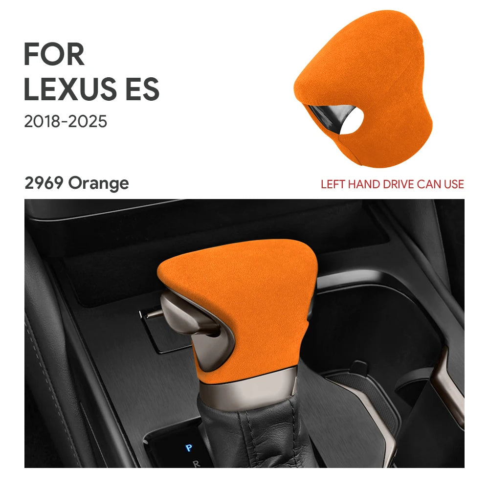 Top Suede Car Gear Knob Cover LHD RHD For Lexus ES ES200 ES250 ES300h ES350 2018-2023 2024 2025 for UX 2019-25 for LX 2022-25