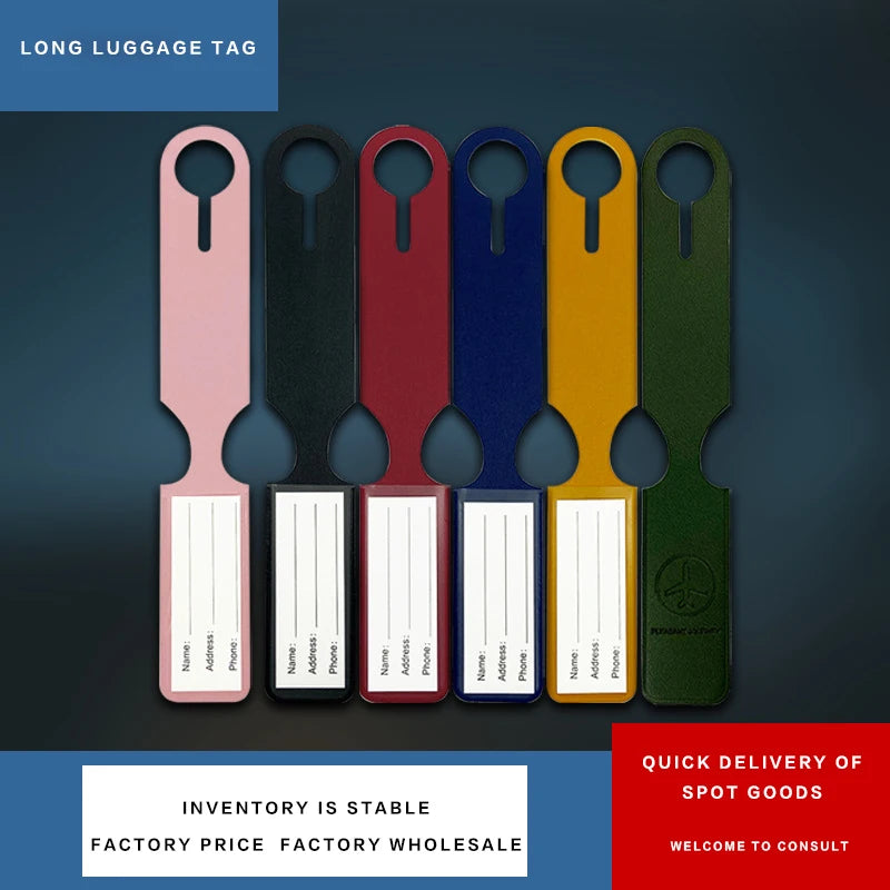 Long PU Luggage Tag for Air Travel - Easy Baggage Identification