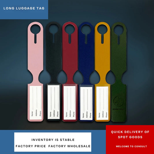 Long PU Luggage Tag for Air Travel - Easy Baggage Identification