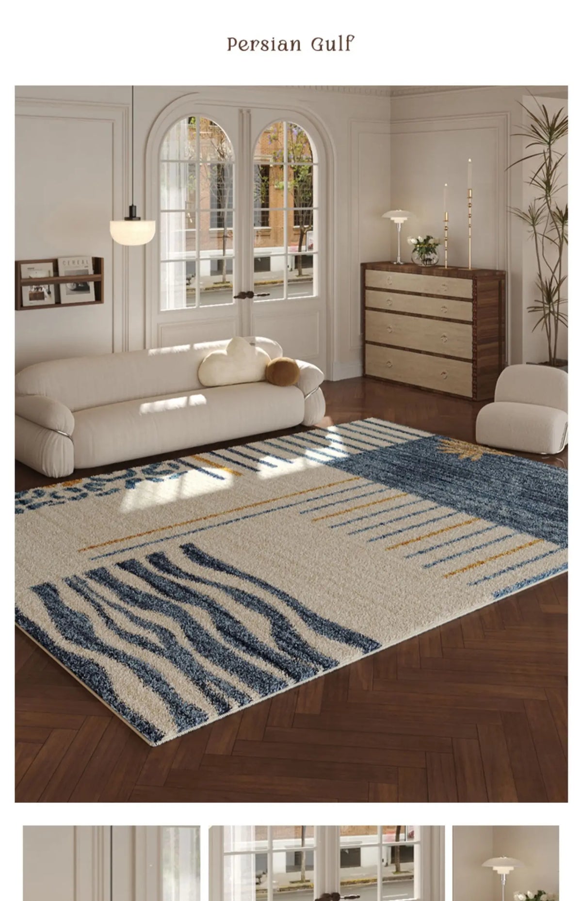 VIKAMA New Design Warm Wave Retro Winter Warm Non-slip Floor Mats Living Room Bedroom Sofa Washable Dirt-resistant Carpet