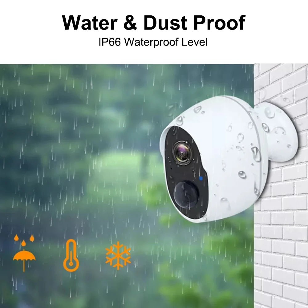 3MP Battery Solar WiFi Security CCTV 130 Wide View Angle 5XDigital Zoom Waterproof Outdoor Solar Camera 5200mAh Rechargeable Cam