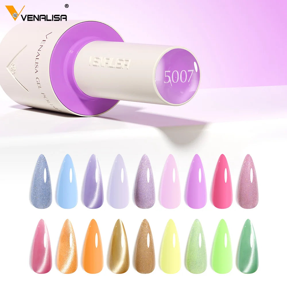 VENALISA TPO/HEMA FREE Gel Nail Polish Set 5 Colors 10ml Glitter Cat Eye UV LED Soak Off Gel Varnish Manicure Nail Art Kit DIY
