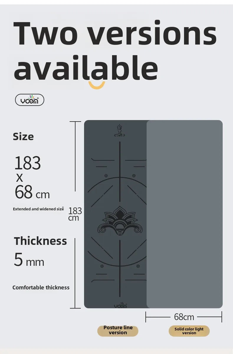‌PU & Natural Rubber Yoga Mat - Women’s Anti-Slip Fitness Mat with Laser Alignment Lines, Extra Thick & Durable Premium Edition‌