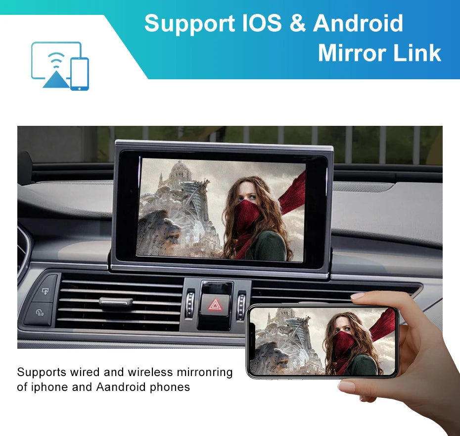 Wireless CarPlay For Audi A6 A7 C7 MMI 3G HN+R 2009-2015 RMC 2012-2018 MIB 2016-2018 Car Play Android Auto Reverse Camera