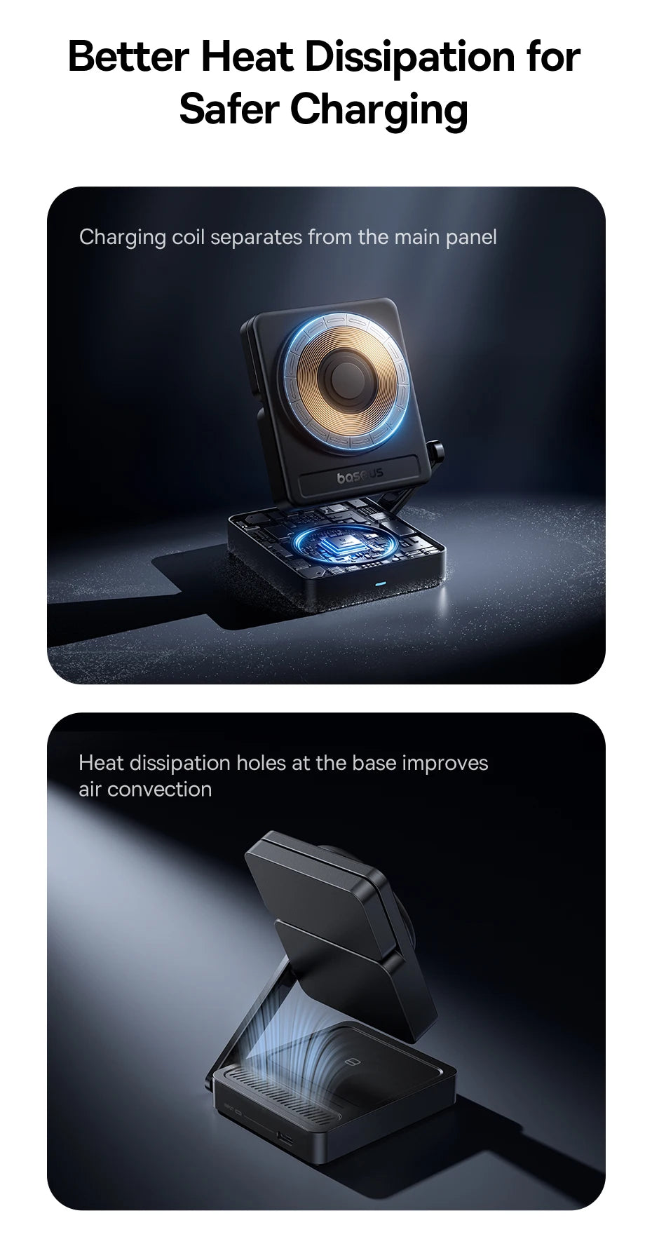 Baseus 3 in 1 Magnetic Wireless Charger Qi2.2 35W Fast Charging for IPhone 17 16 15 14 IWatch Earbuds AirPods Pro IWatch