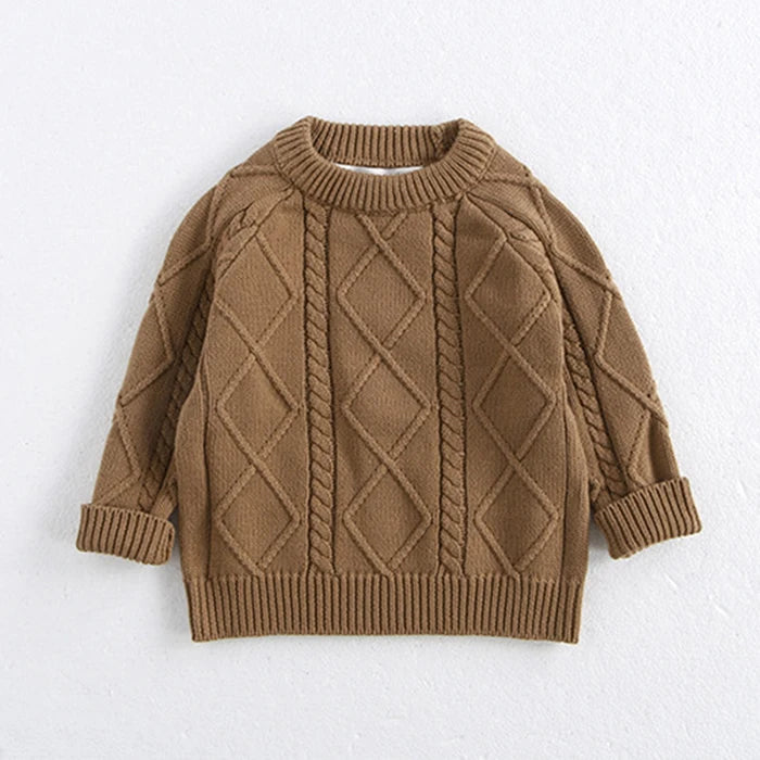 2024 New Autumn Winter Children Knitted Clothes Suit Long Sleeved Knitted Pullover+Jumpsuit Newborn Baby Boys Girls Clothing Set