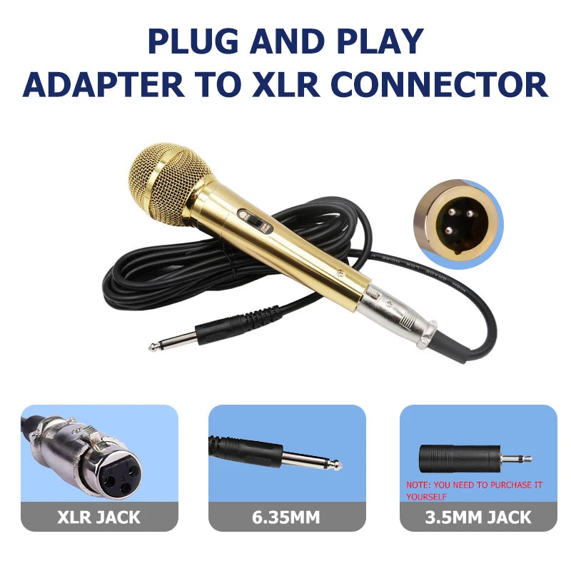 Karaoke Microphone Handheld Professional Wired Dynamic Microphone Clear Voice Mic for Karaoke Part Vocal Music Performance