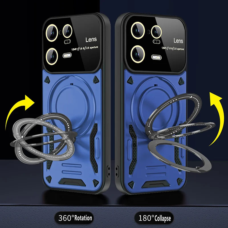 Camera Protect Shockproof  Armor Phone Case For Xiaomi 11T 12T Pro 13 13T Pro For Xiaomi 14 Pro Magnet Holder Ring Back Cover