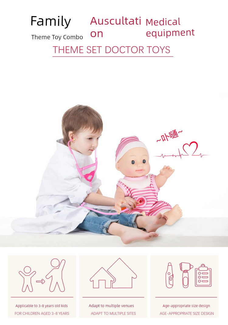 Artificial Stethoscope Kids Doctor Nurse Teaching Aids Suit Boys and Girls Play House Injection Medical and Dental Clinic