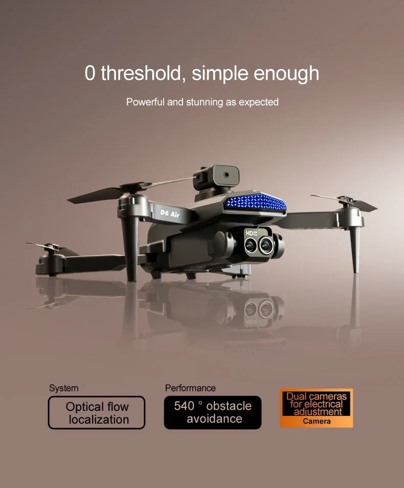 New D6 Mini Drone 4k Profesional 8K HD Camera Obstacle Avoidance Aerial Photography Brushless Foldable Quadcopter Gift Toy 6000M