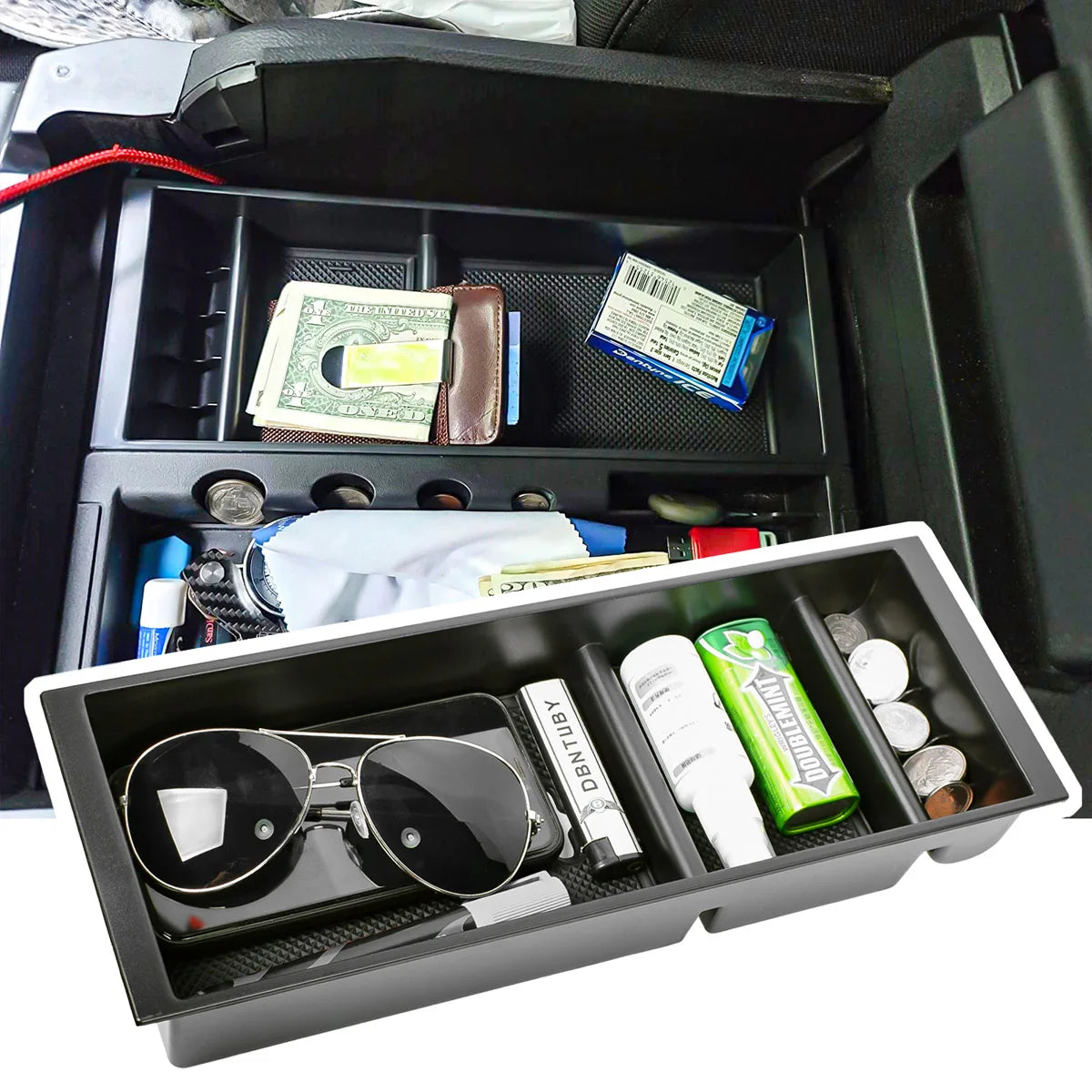 For Ford Raptor F-150 F150 2015-2020 Car Center Console Armrest Storage Box Organizer Tray Accessories 2019 2018 2017 2016