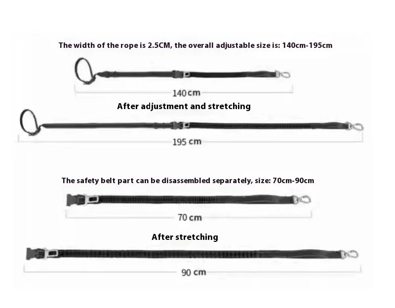 2025 NEW Cat Dog Hands-Free Leash Outdoor Sports Running Reflective Elastic Dog Walking Leash Chain Adjustable Pet Supplies