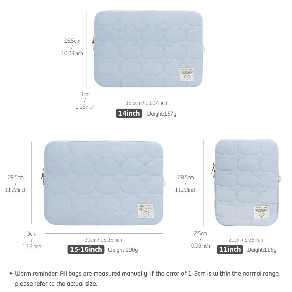 Cute Laptop Sleeves 13.3 14 15 15.6 Inch For Macbook Tablet Sleeve Bag For IPad Pro9.7 10.2 11 Air3 4 10.5 10.9 XiaoMi Samsung