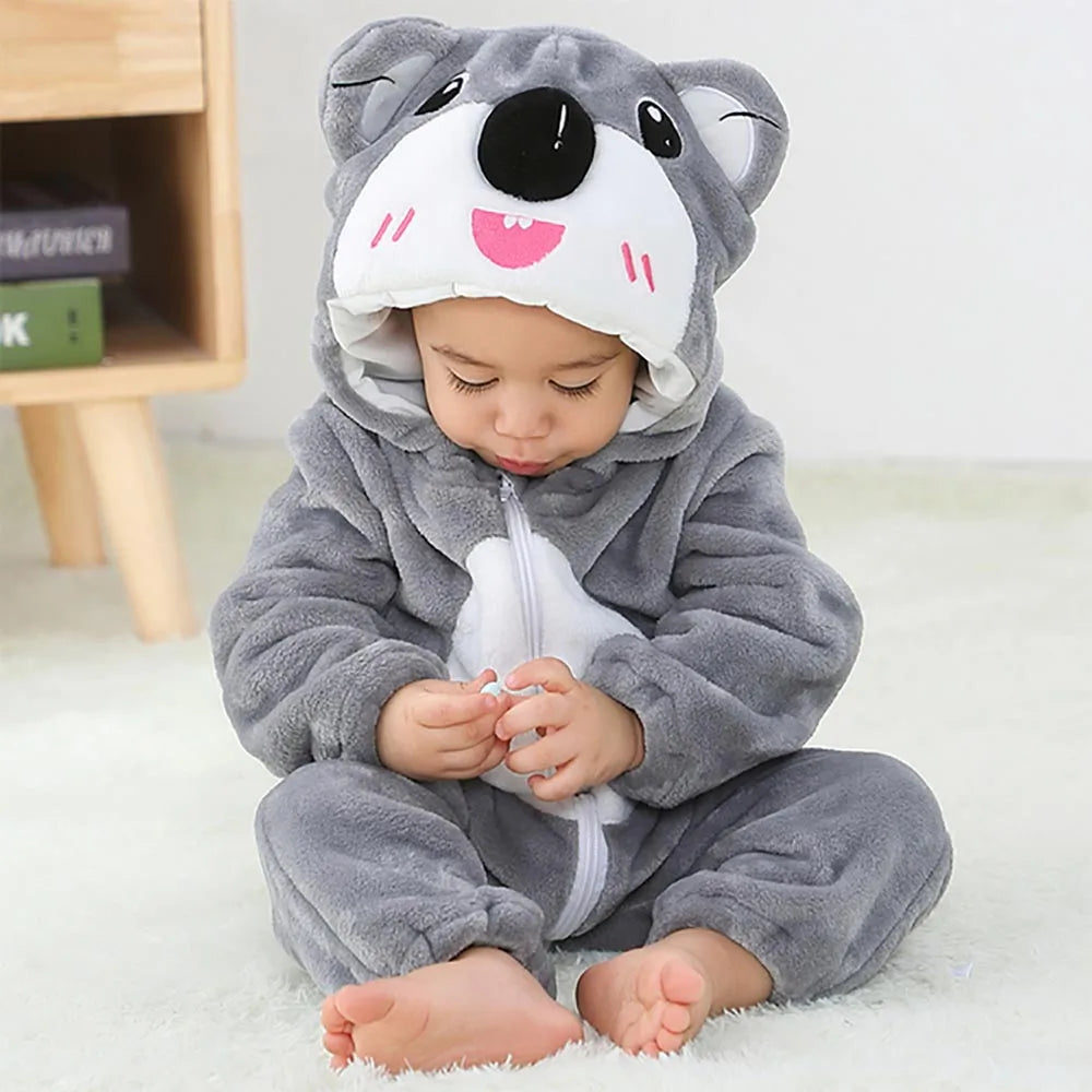 Baby Kigurumi Dragon Cow Monkey Animal Cosplay Costume Baby Girl Pajamas Winter Plush Jumpsuit for Toddler Boys 1 to 2 3 4 Years