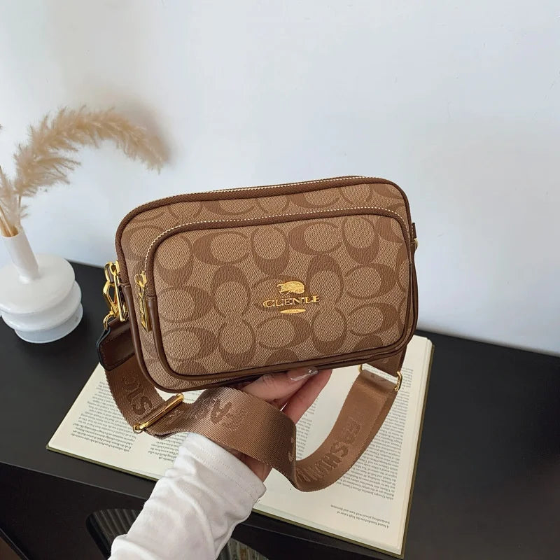 2026 New Retro Luxury Women Shoulder Bag Crossbody Bag Original Circular Pattern Logo Durable Fabric Adjustable Strap Daily Work