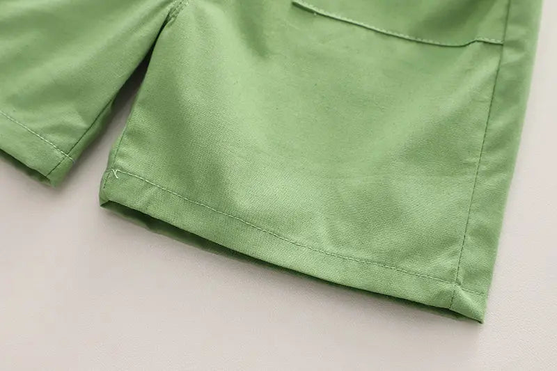 Summer Casual Newborn Baby Boys Toddler Big Dinosaure Short Sleeve Tops Pants 2Pcs/set Cotton Kids Outfits Clothing