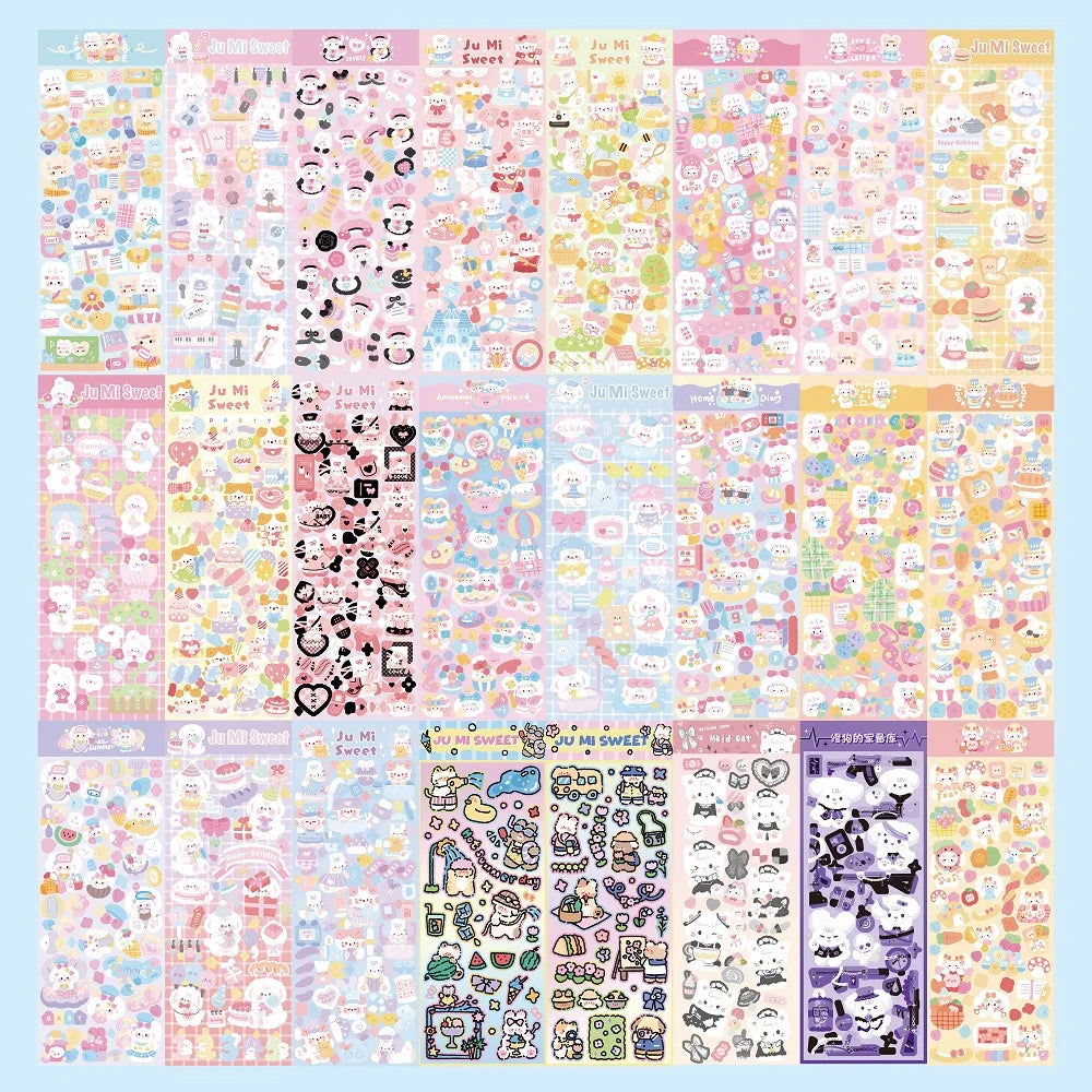 Kawaii Cute Laser Cartoon Animal Party Stickers For Girl Stationery Handbook Diary Planner Scrapbook DIY Decorative Stickers