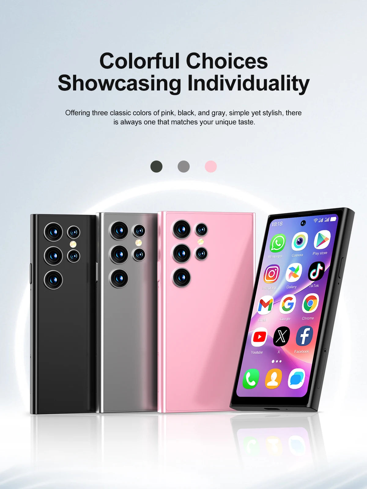 SERVO S27 Mini Android OS Cute Smartphone 4G LTE 3GB+64GB Play Store GPS WiFi Face ID 4.0"  Small Smart Phones Dual SIM Standby