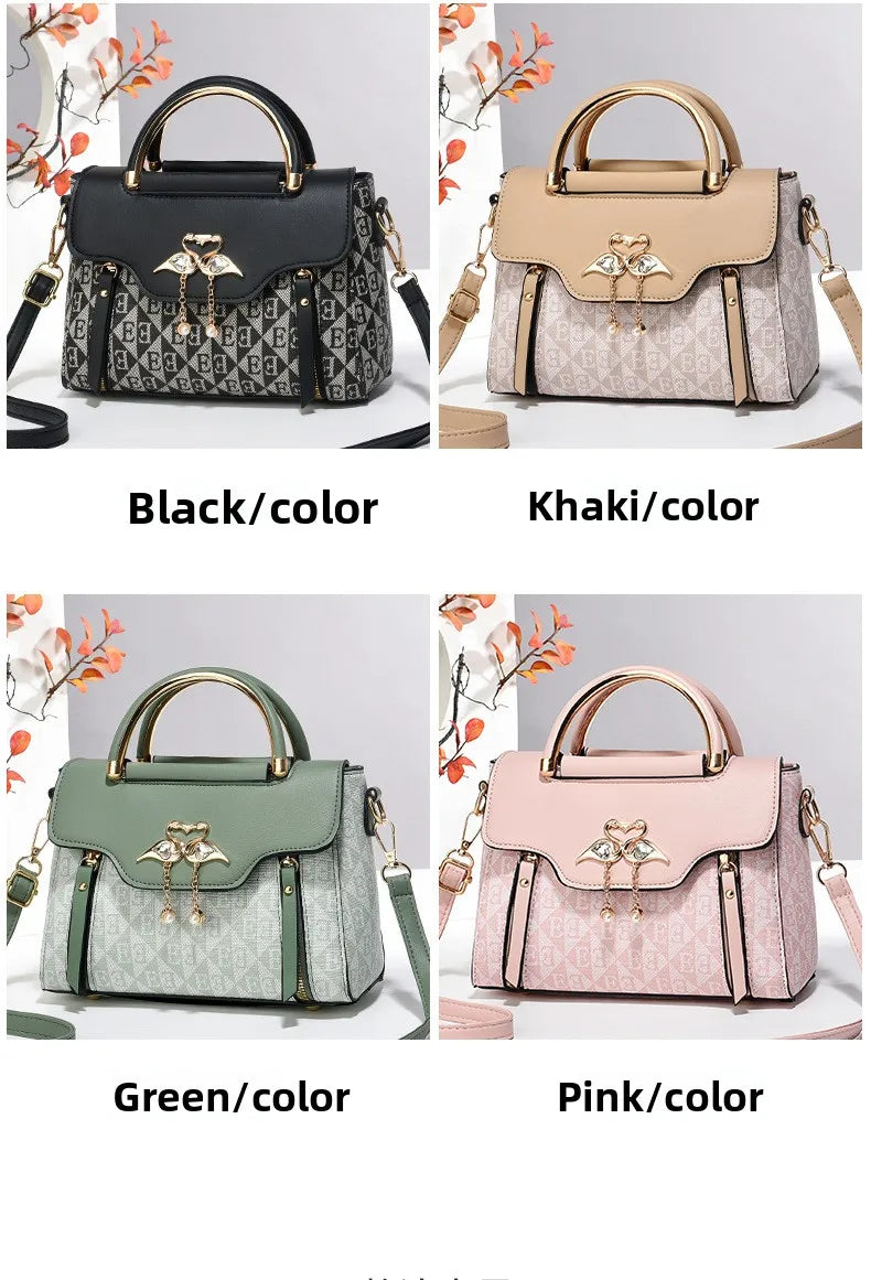Women's Handbag, New Fashion Trend, Embossed Solid Color, Versatile Casual Shoulder and Crossbody Bag for Women