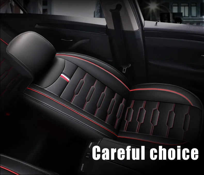 5- Seater Full Seat Universal Car Seat Cover, Breathable and Waterproof Faux Leather Automotive Seat Covers for Cars SUV Sedan