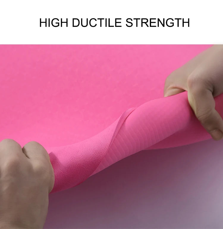 TPE Yoga Mat 173*57cm Eco-friendly Non-Slip Exercise & Fitness Mat for Men&Women with Carrying Strap, Home Workout Mat for Yoga