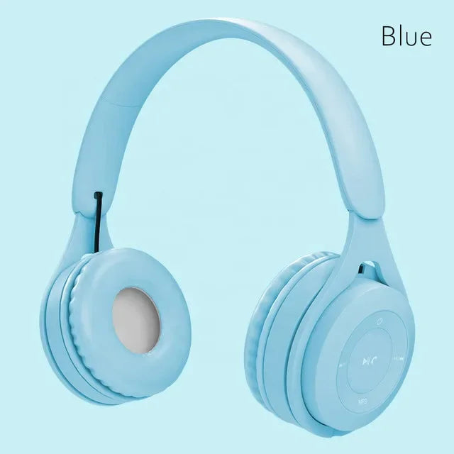 Y08 Macaron Wireless Bluetooth Headband Headphones with Mic Stereo Gaming Headset Gamer Girl Gift for Mobile Tablet