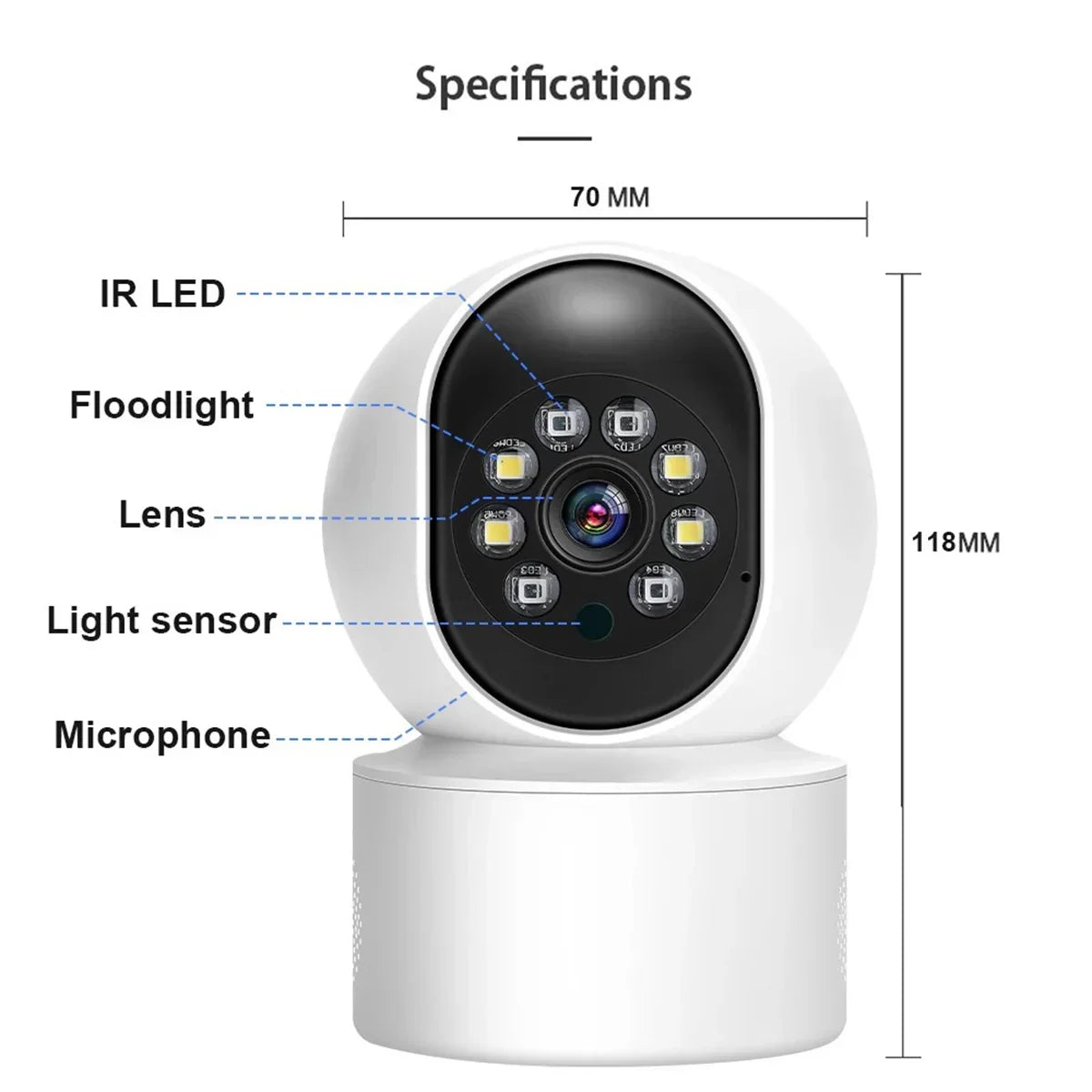 8MP Smart Home Surveillance WiFi Camera PTZ Ai Auto Tracking Baby Monitor Camera Indoor Night Vision Security IP Wireless Camera
