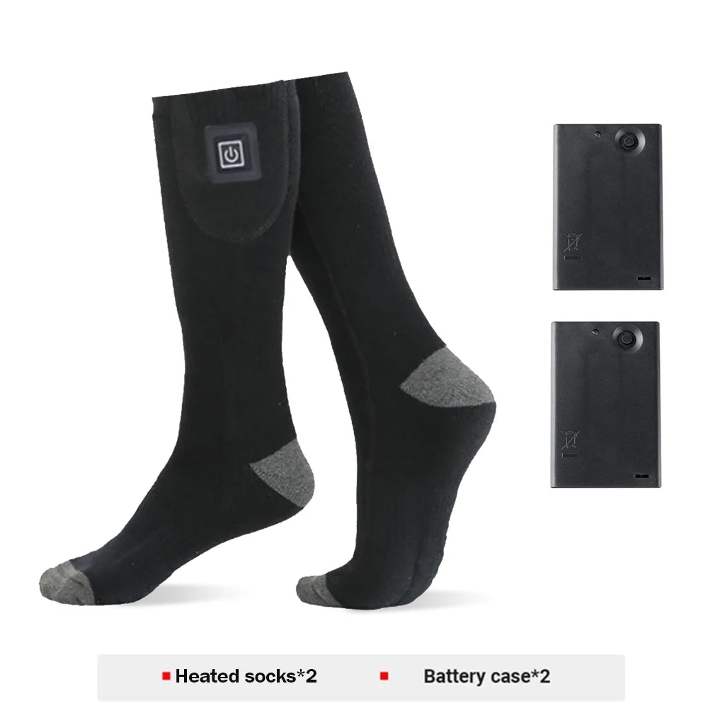 Winter Heated Socks Battery Case Thermal Socks Men's Women's Heating Foot Warmer Electric Socks Warm Sock Cycling Ski
